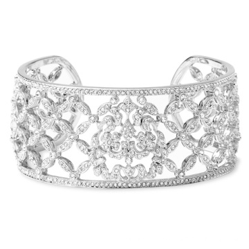 High Quality CZ 925 Sterling Silver Jewelry Silver Cuff Bracelets